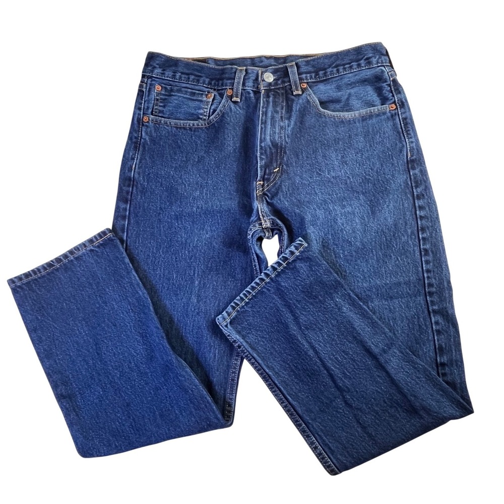 Levi's 505 Regular Fit Jeans Blue Straight Leg W34 L30 Classic Denim Casual